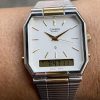 Vintage Casio 307 AQ-521 G Model Men’s Wrist Watch Gold Tone Analog Digital Running, made in Japan  case no.501319