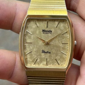 Nivada Moulin quartz watch GP Stainless Steel back / case no.3100228 , Swiss made.