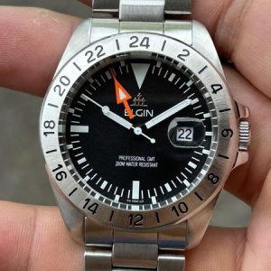 Elgin Dual Time Professional GMT Quartz 200M Water resistant FK-1050-L0/ case no.99080923 , Swiss movement.
