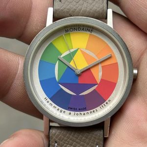 Mondaine Hommage à Johannes Itten Quartz watch, Swiss made.