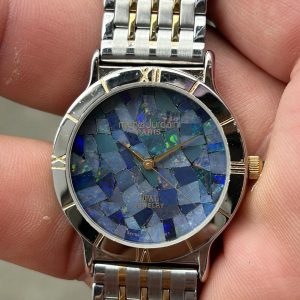 Michel Jurdain Paris Quartz watch Opal jewelry Dial stainless steel back, Swiss made.