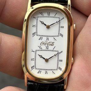 Seiko Dual Time Coca Cola tank Quartz Watch , made in Japan.