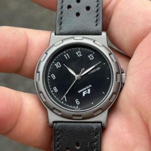 Rare Vintage Honda F1 BASE METAL BEZEL STAINLESS STEEL BACK, made in Japan.