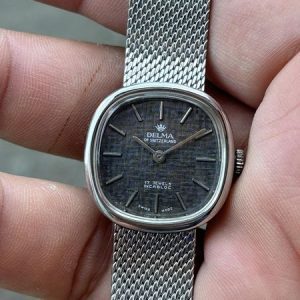 DELMAN OF SWITZERLAND Lady 17 Jewels Incabloc Vintage watch stainless Steel watch.