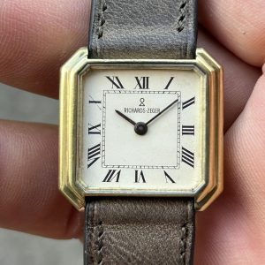 Richards Zeger manual winding 17 Jewels Men watch silver 925 - Cartier form case style, made in France.