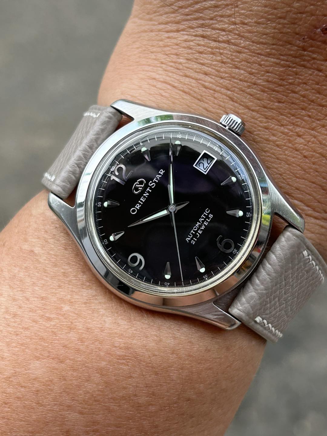 7-3773 ORIENT STAR 597302-70 自動巻き時計 クリーム Orient Star