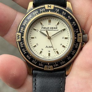 Alba Field Gear Quartz Watch V701-6790 BASE METAL ST.STEEL BACK/ case no.1D0339 , Made in Japan.