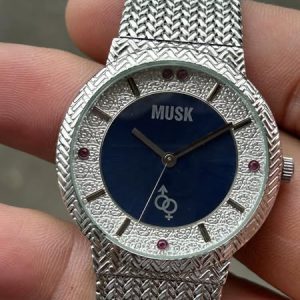 Musk Quartz watch MH-2028 Stainless Steel , made in Japan.