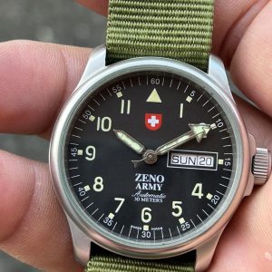 ZENO ARMY Military Automatic 30 METERS watch Ref.12836 ETA.2836 , Swiss made .