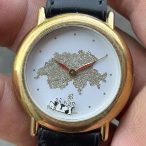 B quartz watch stainless steel back , Swiss made.