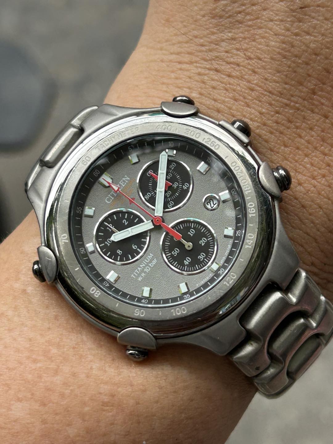 Citizen Chronograph alarm 3510-352904 Y titanium quartz watch