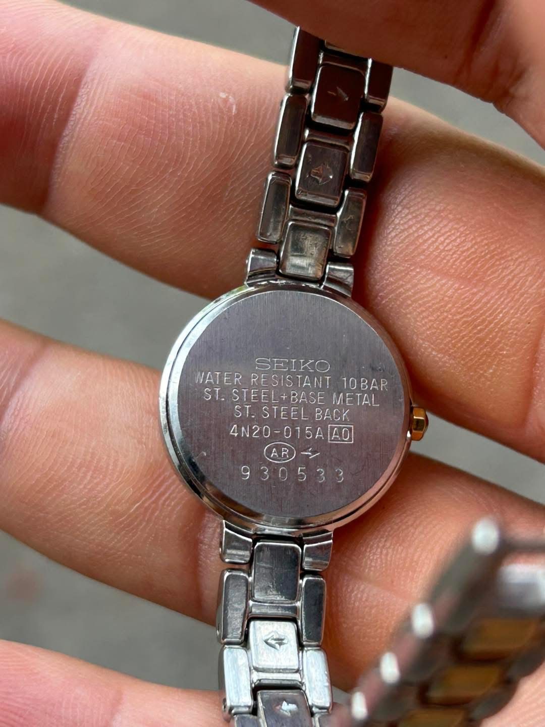 Seiko Moorea Lady Quartz watch 4N20-015A St.Steel+Base metal