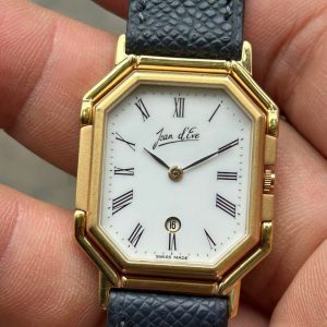 Jean d'Eve Dual time quartz watch stainless steel back , case no.262471, Swiss made.
