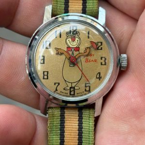 Yogi Bear manual winding watch, Swiss made.