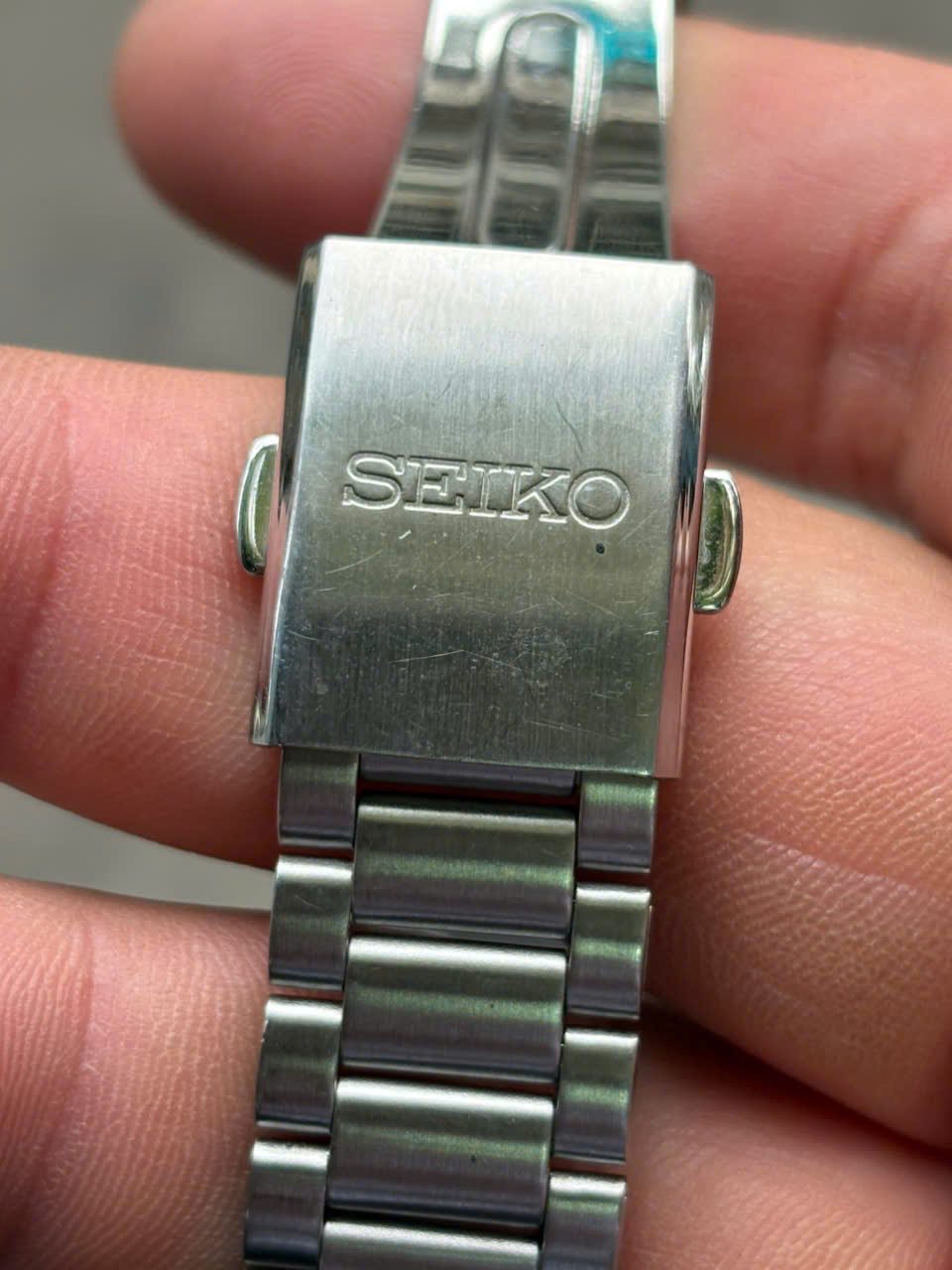 VINTAGE SEIKO BLIND BRAILLE STAINLESS QUARTZ 7C17-8000 / case no