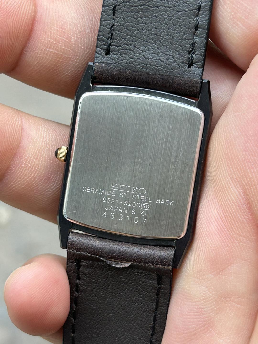 Seiko Dolce Quartz 9521-5200 Mens Watch Authentic Ceramic St.Steel