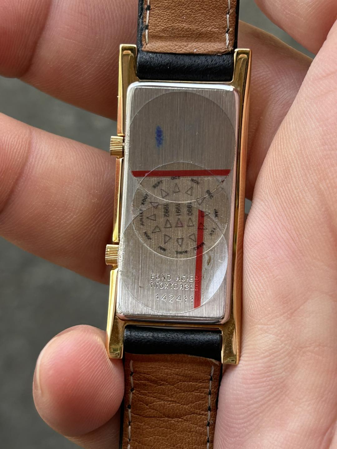 Jean d'Eve Dual time quartz watch stainless steel back , case no