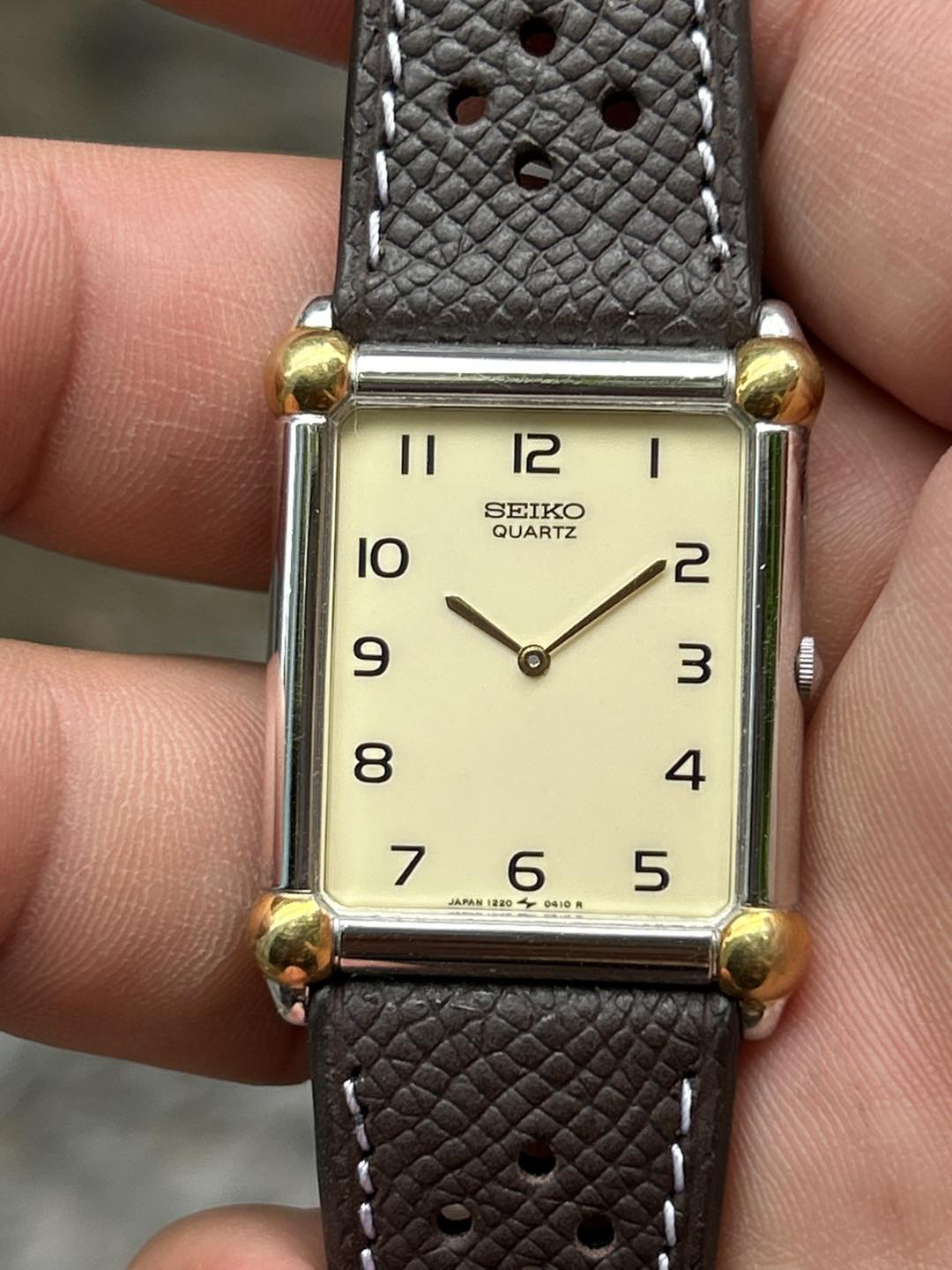 Seiko Tank Quartz 1220-5240 Man watch, case no.590117 base metal