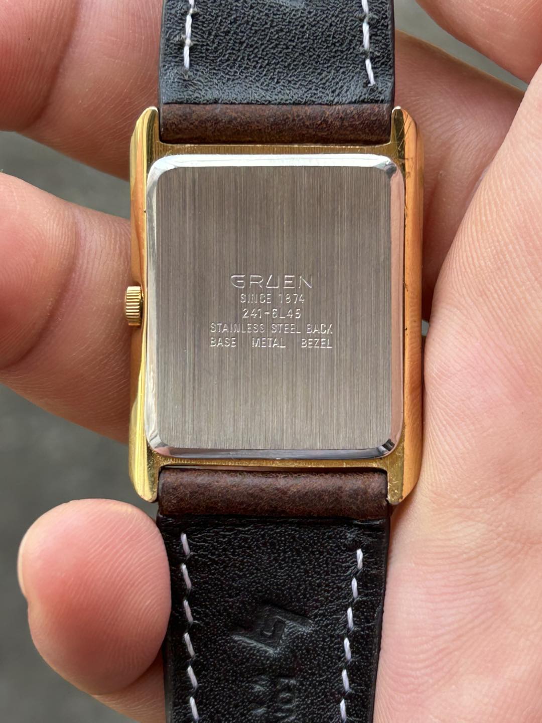 Gruen tank quartz watch 241-6L45, made in Japan. – Long's Fine Watches