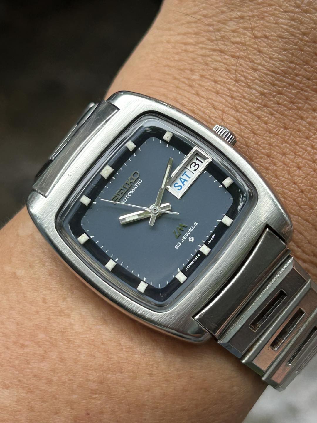 みこ SEIKO WATCH SILVER WAVE QUARTZ 8229-6040 WHITE STAINLESS