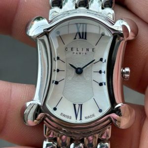 Celine Macadam Triomphe Men's Quartz Watch 34mm Stainless Steel, Swiss made.