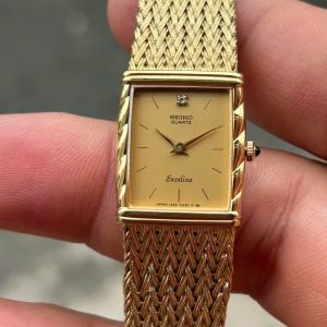 Seiko Exceline lady Quartz 1220-5160 watch Base metal Stainless steel back / case no.492137, made in Japan.