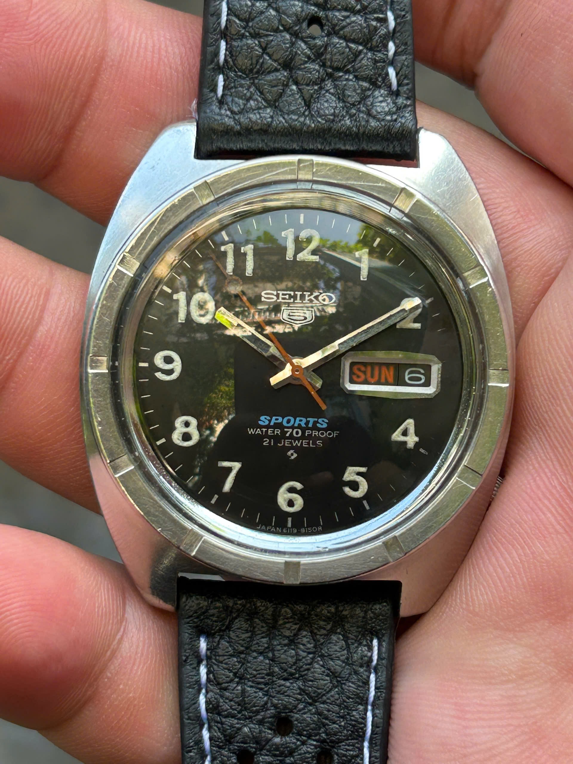 Seiko 5 Sports automatic watch Cal.6119-8140/ case no.800948, made