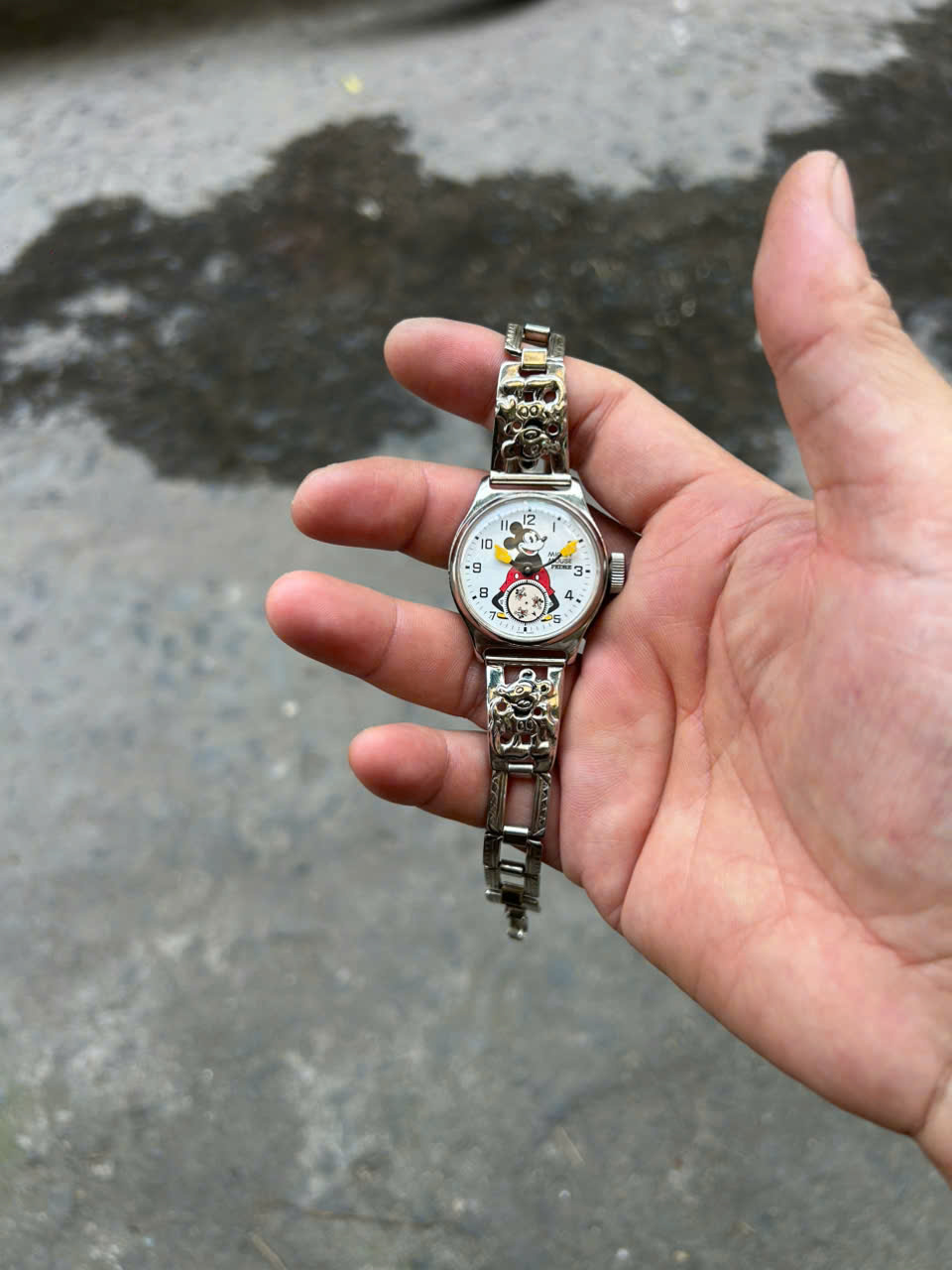ジャンク テスター反応あり 社外部品有 PEDRE MICKEY MOUSE WRIST WATCH 復刻 クオーツ式腕時計 2針 スモセコ 元箱など付属 札幌市 清田区 平岡 Disney – Mickey Mouse Pedre Quartz Watch , case no.14796. – Long's