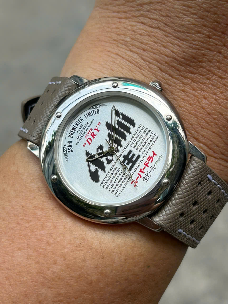 Asahi Super Dry Beer quartz watch, Swiss movement, made in Japan