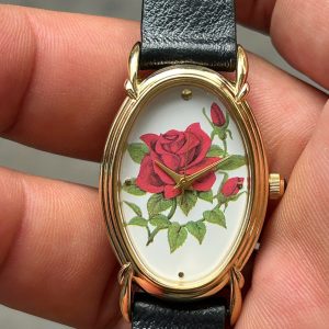 Rose quartz watch stainless steel back, made in Japan.