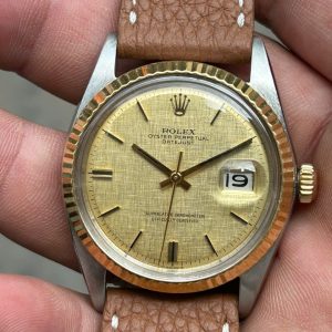 1969 Rolex Datejust 1601 Two Tone 18k/Steel with Linen dial, Size 36mm, Cal.1570, Swiss made.