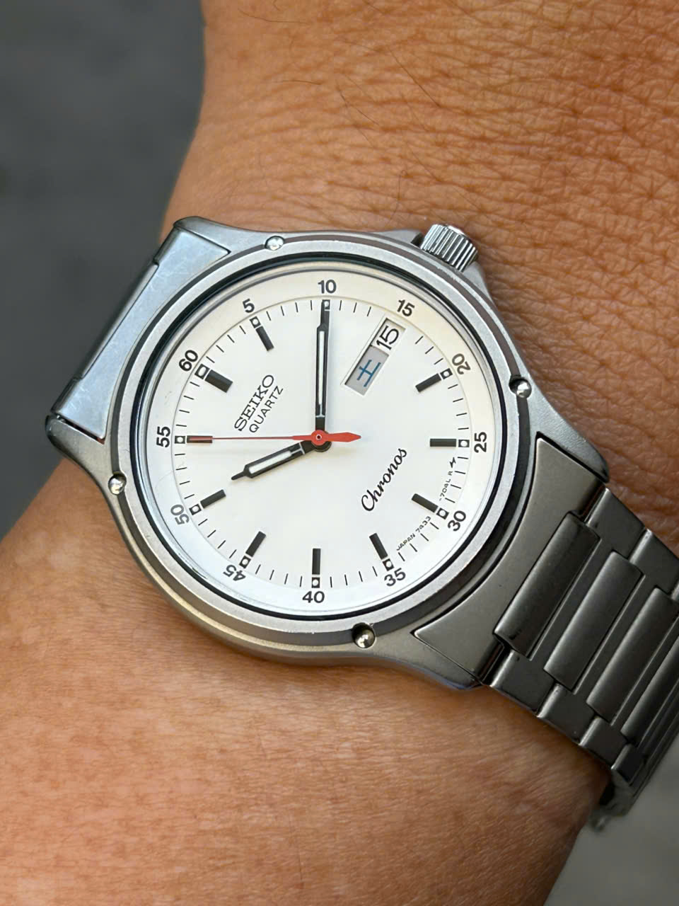 Seiko Chronos Quartz watch 7433-7030 Stainless Steel, case no