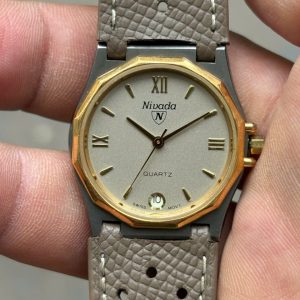 Nivada quartz watch stainless steel back, case no.11166, Swiss made.