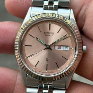 Citizen CQ Samon dial Quartz watch 6100-K09303/ case no.180080, made in Japan.