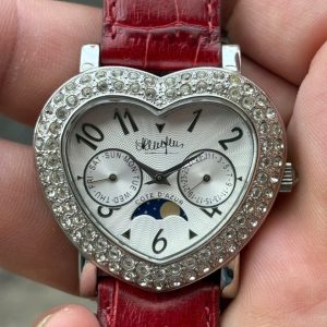 Henri - Luc Chapuis moon phase quartz watch STAINLESS STEEL SERIES Pure crystals by COTE D'AZUR, made in Japan.