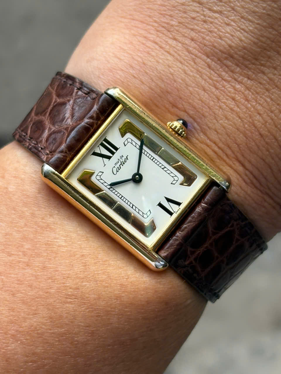 Must de Cartier Vermeil Silver 925 PLAQUE OR G 20M 1615 / case no