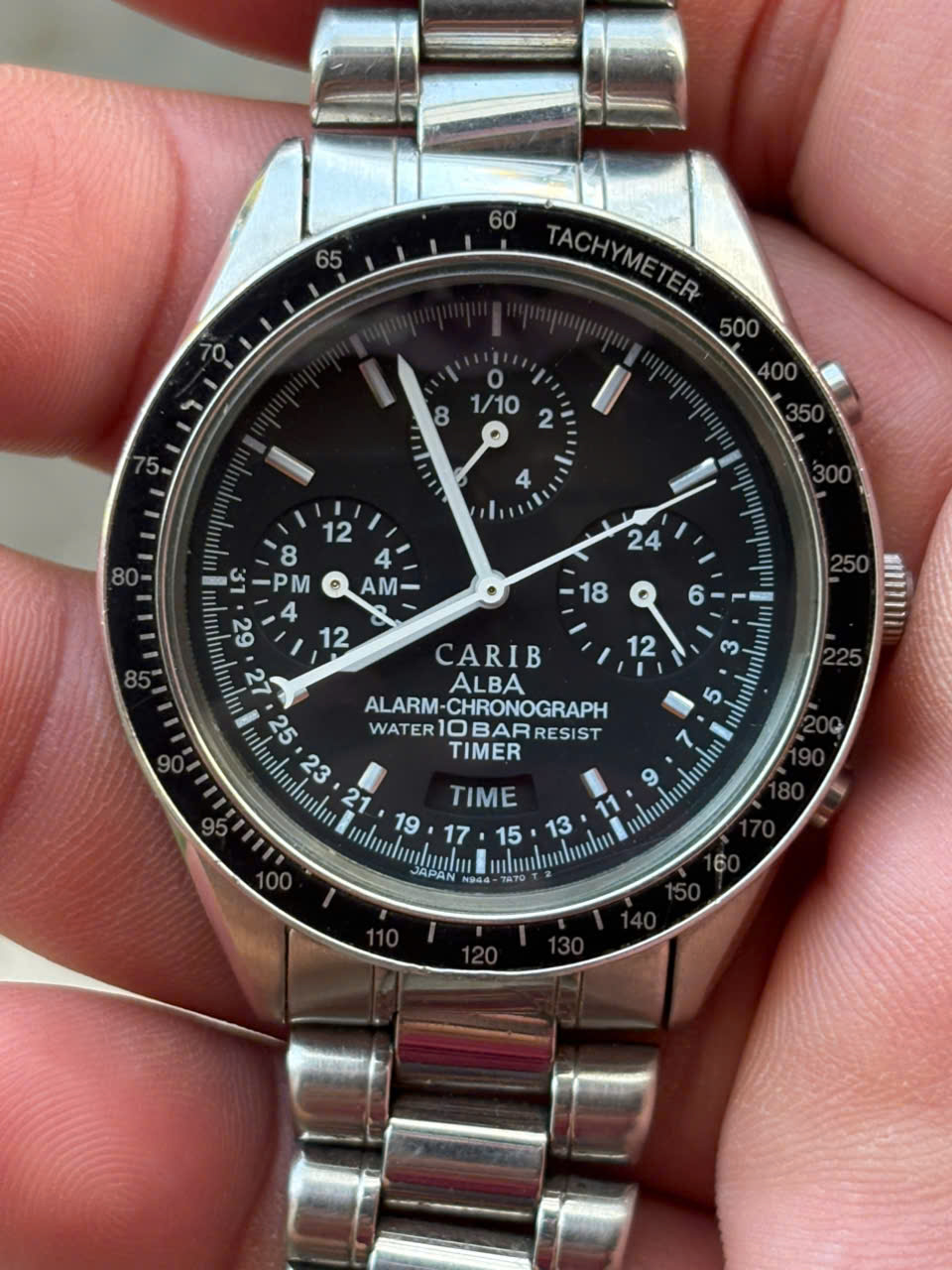 SEIKO ALBA CARIB N944-7A40 Quartz Black Dial Chronograph Second