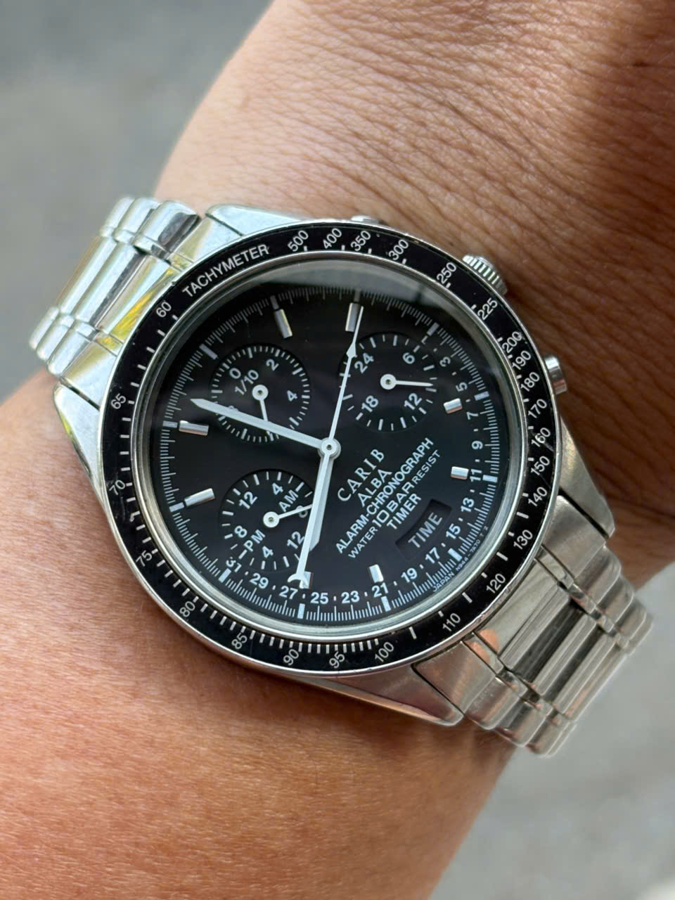 SEIKO ALBA CARIB N944-7A40 Quartz Black Dial Chronograph Second