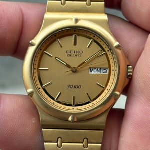 Seiko SQ 100 Quartz Watch 5H23-6070, case no.640098, made in Japan.