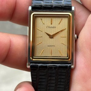 Orient Chandor tank Quartz Vintage watch HM+HG STAINLESS STEEL BACK C20203-40 B2, made in Japan.