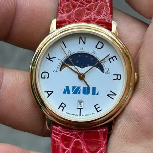 Kinder Garten Ahul moon phase Quartz Watch 7390 made by Saros AG Holstein, Swiss made.