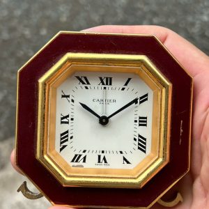 Vintage Cartier Paris travel alarm clock manual winding , case no.7507.07788, Swiss made.