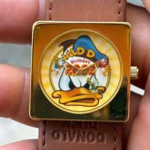 2002’s Birthday Disney Store – Donald Quartz Watch stainless steel back , 046/680, made in Japan .