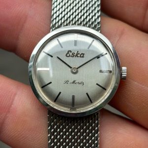 Eska St.Moritz lady vintage manual winding watch 77-190 Stainless Steel, Swiss made.