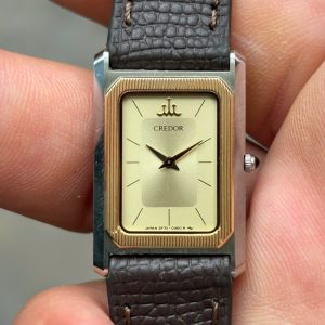 SEIKO CREDOR Lady 2F70-5320 QUARTZ Watch 14kt bezel Stainless Steel back, case no.680028, made in Japan.
