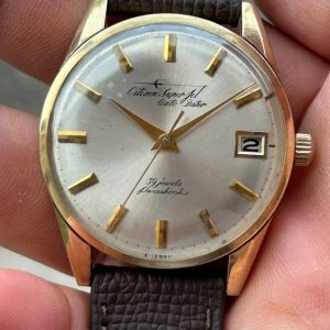 Citizen Super Jet Auto Dater 39J Parashock, 14kt gold filled 100 microns AD1507081, case no.21203841, made in Japan.