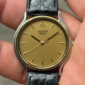 Seiko Credor Quartz watch 8J81-6B00, WATER RESISTANT ST. STEEL 18KT + ST. STEEL BEZEL, case no.942138, made in japan.