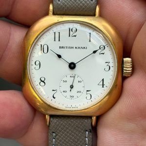 Vintage British Khaki manual winding watch , Swiss made .