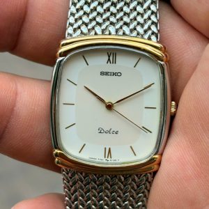 Seiko Dolce Quartz Gold & Silver Tone Mens Watch 7741-5110, case no.920200, made in Japan.