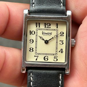 Kansai tank Quartz watch KS7042-1 stainless Steel back, made in Japan.